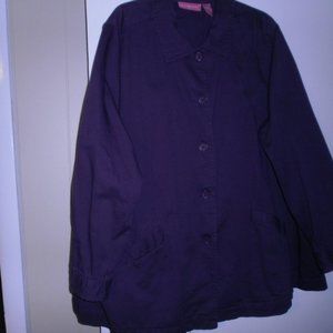 Women within purple 3/4 length swing coat 1X